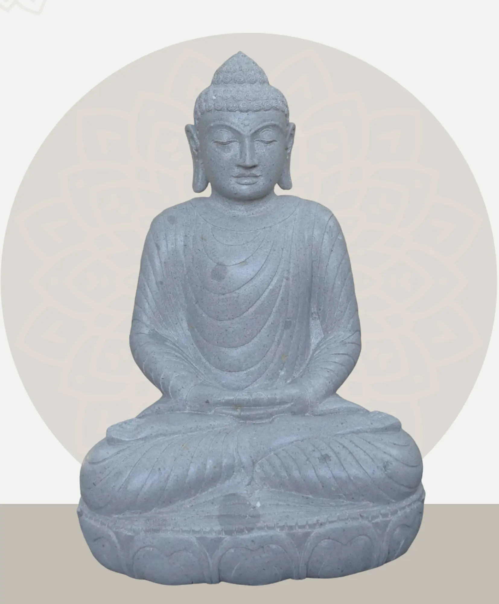  Product image 1 of the product “Seated Buddha made of Riverstone in Dhyana position - gesture of meditation, H. 81cm. ”